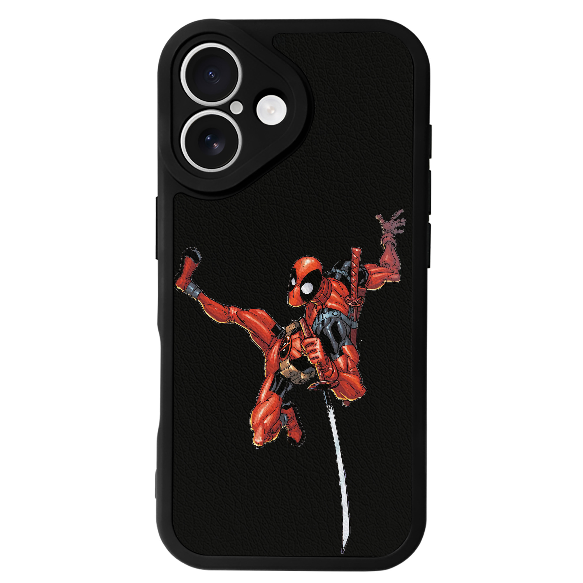 （画像用） Deadpool デッドプール 【iPhone 16シリーズ対応】シリコンスマホケース（レザー調） 材質：シリコン